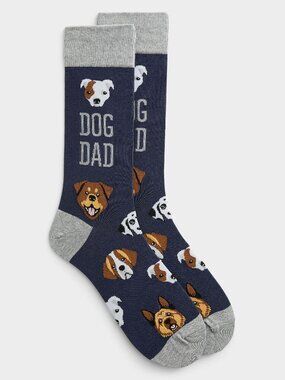 HOTSOX Dog Dad Socks Men's Sock Size 10-13 Navy